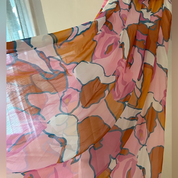 Vivva Off Shoulder Midi Dress, Candy Abstract, Gingham and Heels, Size 10, NWT - Picture 8 of 11